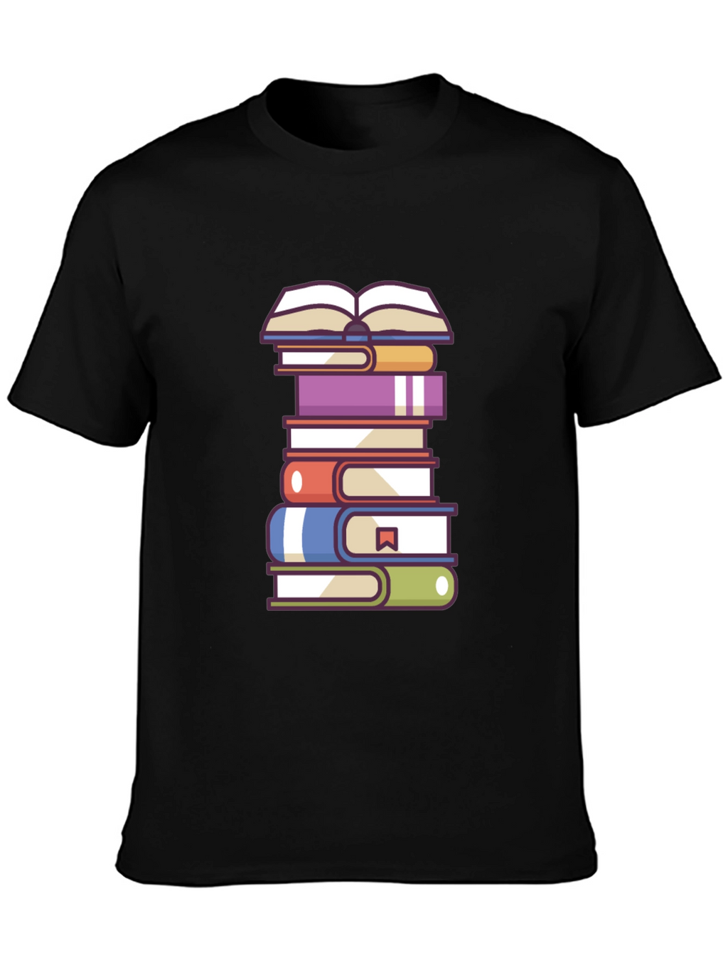 Book Lovers T-Shirt - Stacked Books Design
