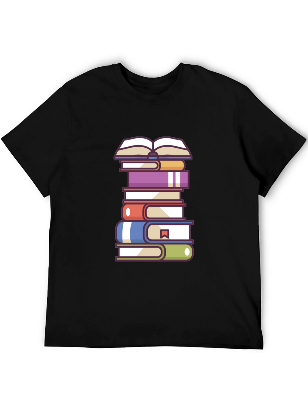 Book Lovers T-Shirt - Stacked Books Design