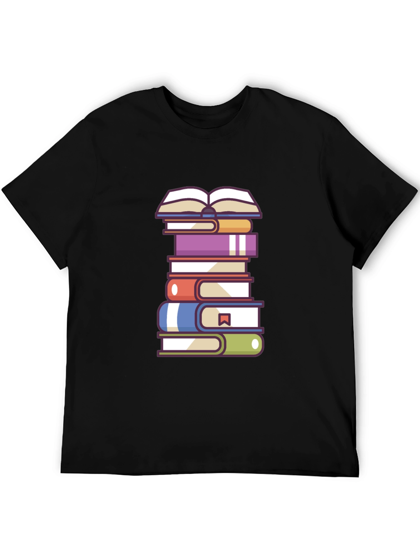 Book Lovers T-Shirt - Stacked Books Design