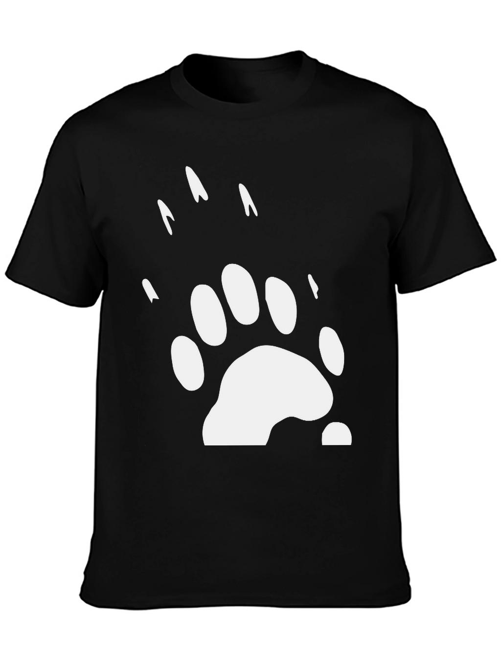 Bear Paw Print Graphic Tee - Black