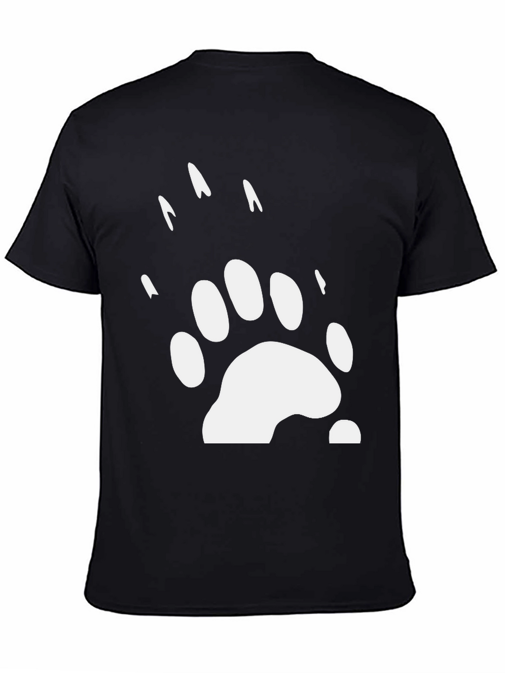 Bear Paw Print Graphic Tee - Black