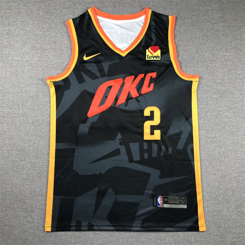 Men's Jersey 2024 Season Thunder #2 Black City Edition GILGEOUS-ALEXANDER