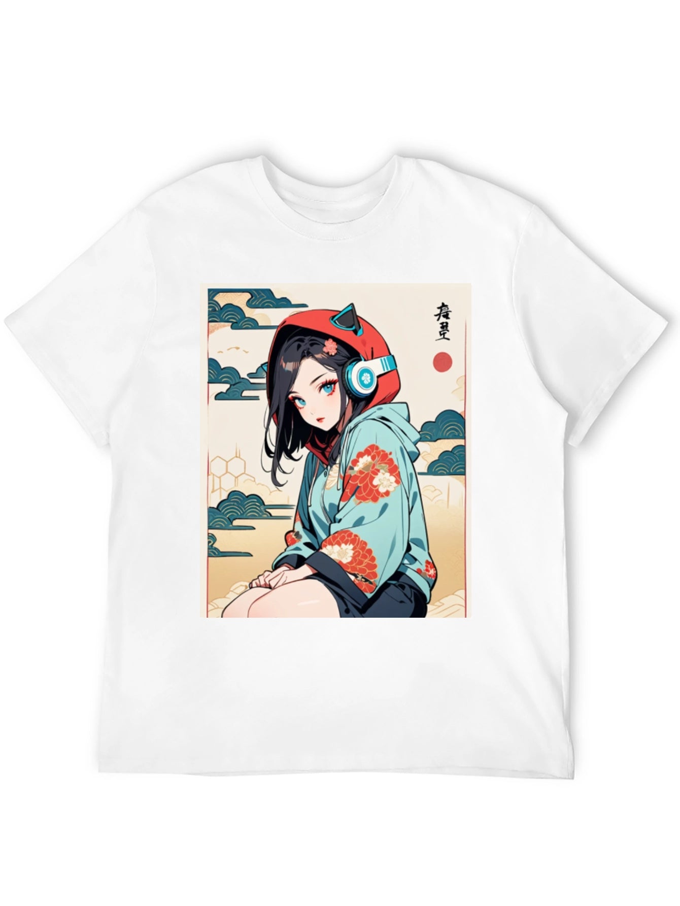 Anime Girl Ukiyo-e Style Graphic Tee
