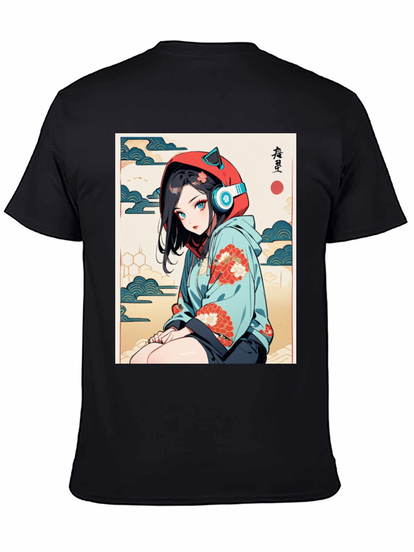 Anime Girl Ukiyo-e Style Graphic Tee
