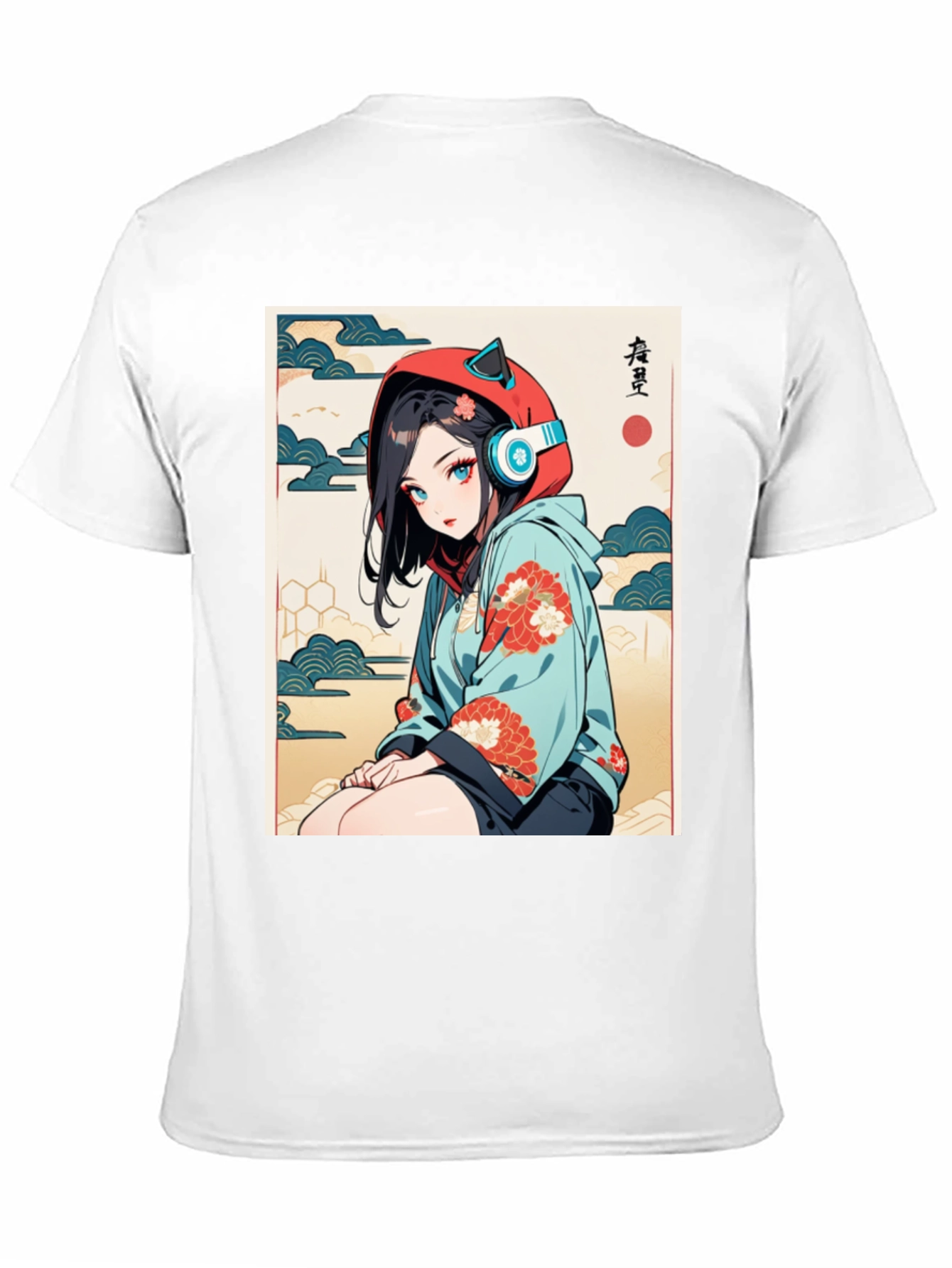 Anime Girl Ukiyo-e Style Graphic Tee