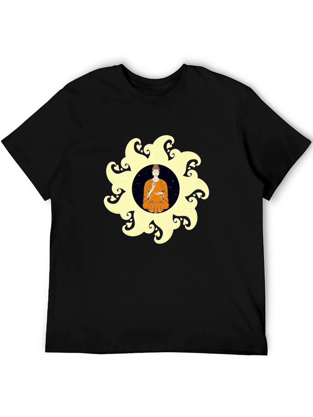Buddha Mandala Black T-Shirt Spiritual Graphic Tee