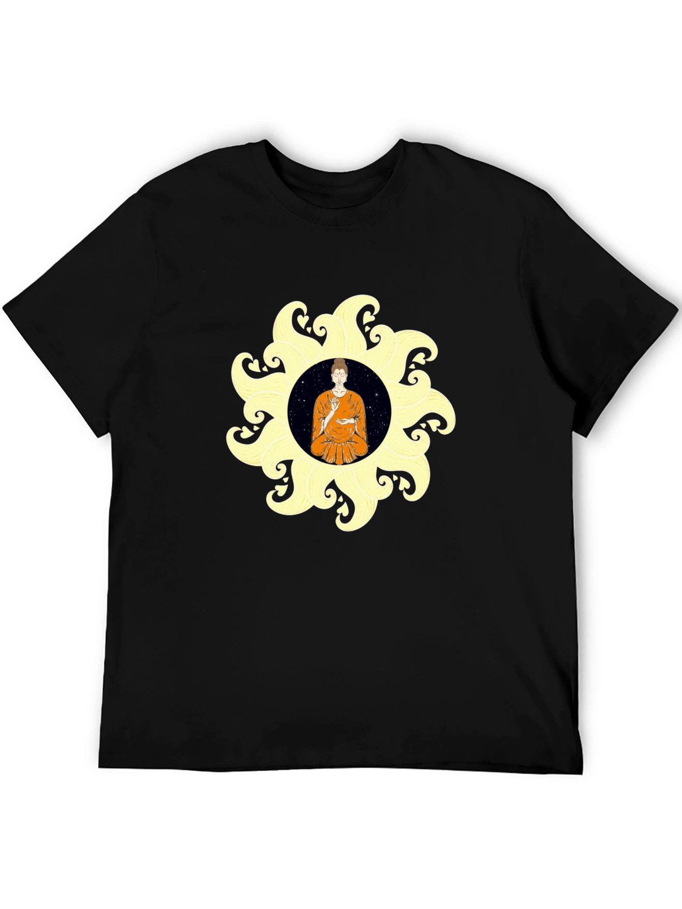Buddha Mandala Black T-Shirt Spiritual Graphic Tee