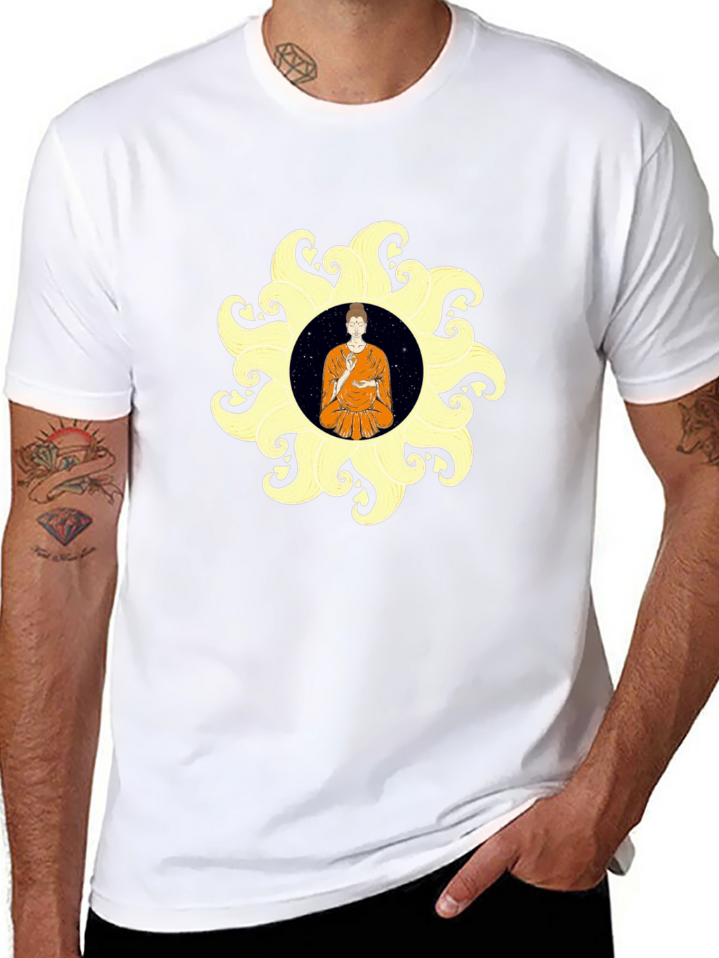 Buddha Mandala Black T-Shirt Spiritual Graphic Tee