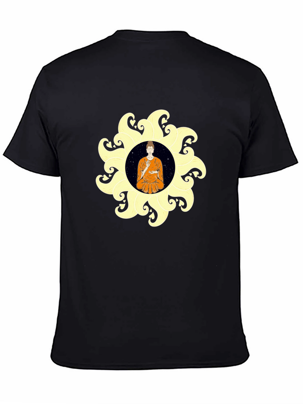 Buddha Mandala Black T-Shirt Spiritual Graphic Tee