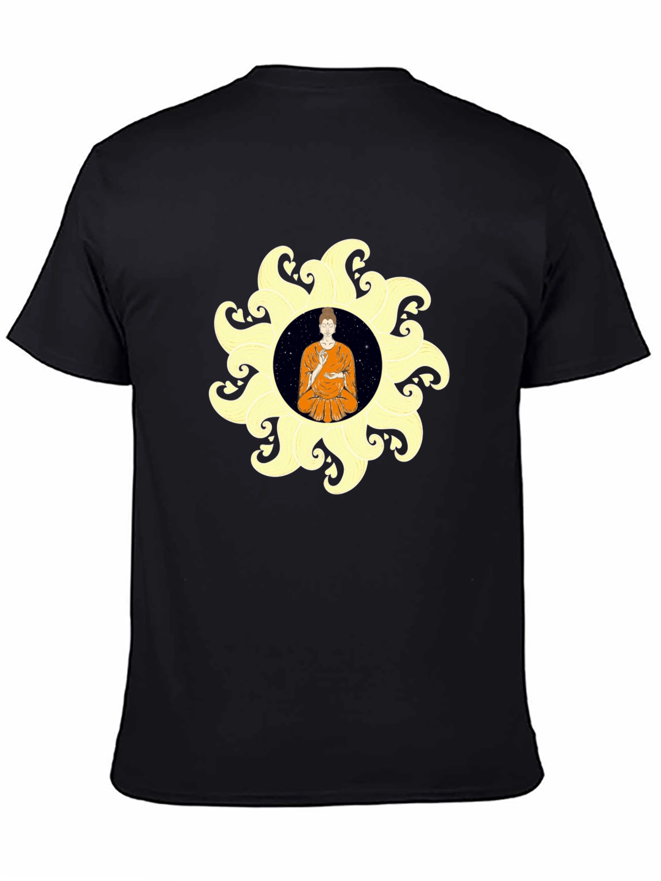 Buddha Mandala Black T-Shirt Spiritual Graphic Tee