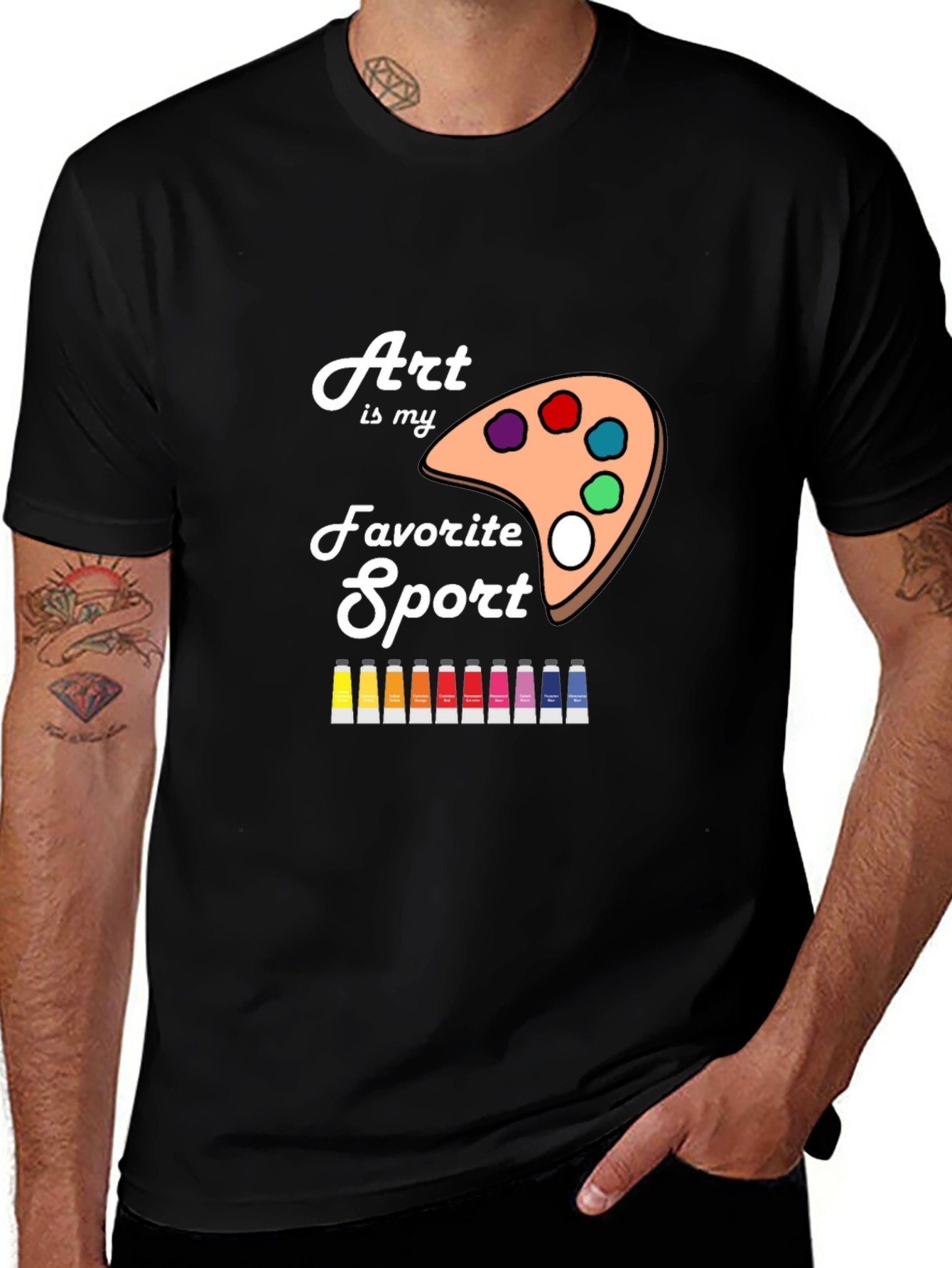 Art is My Favorite Sport Black T-Shirt