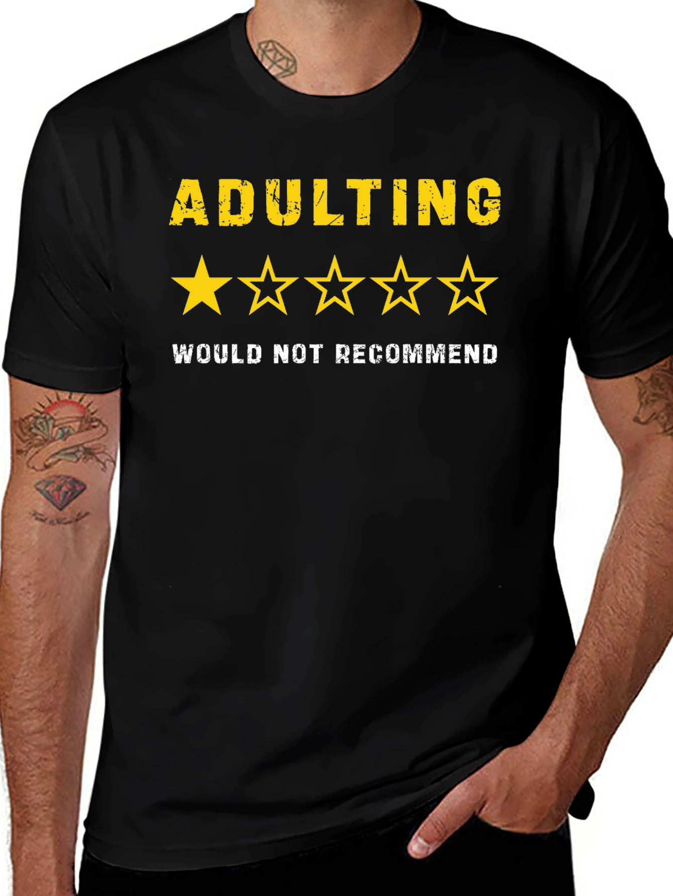 Adulting One-Star Tee - Not Recommended Graphic T-Shirt