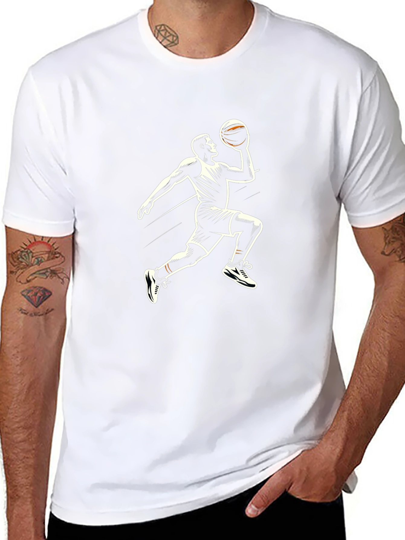Basketball Player Graphic Tee - Black