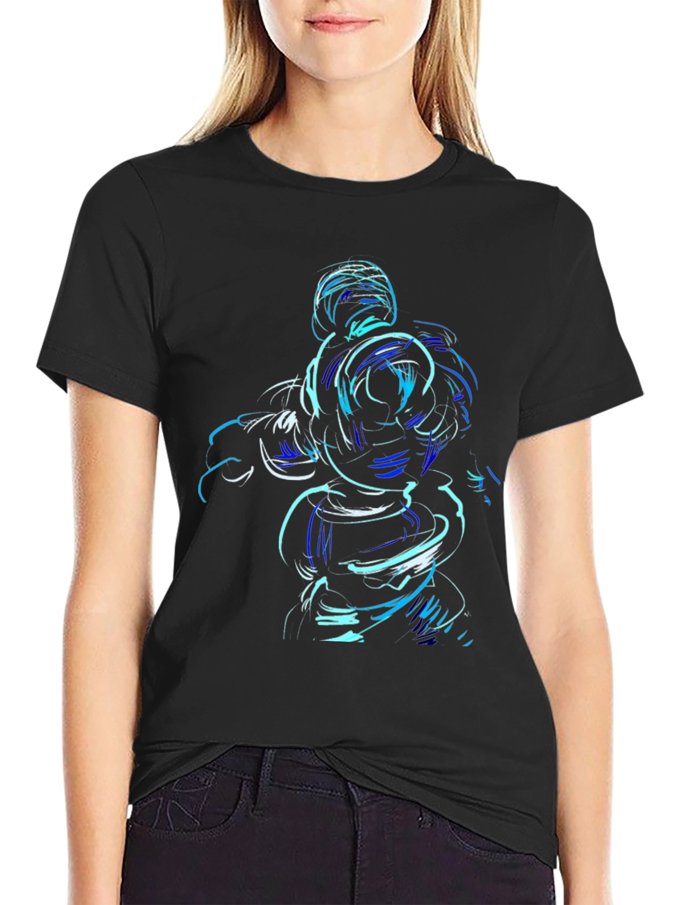 Abstract Blue Graphic Tee