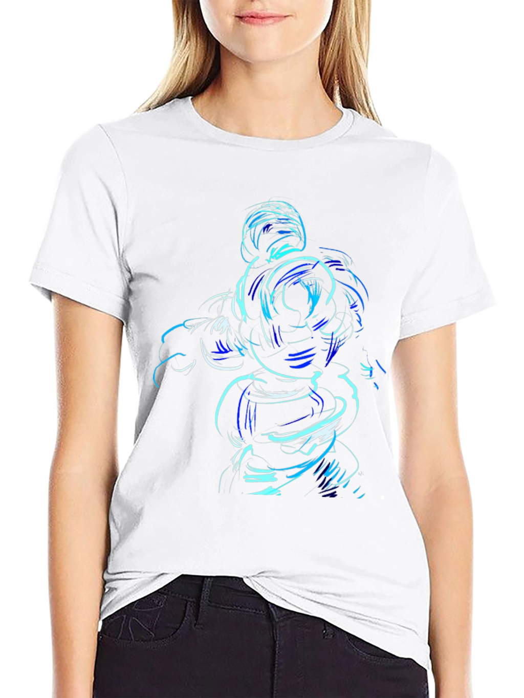 Abstract Blue Graphic Tee