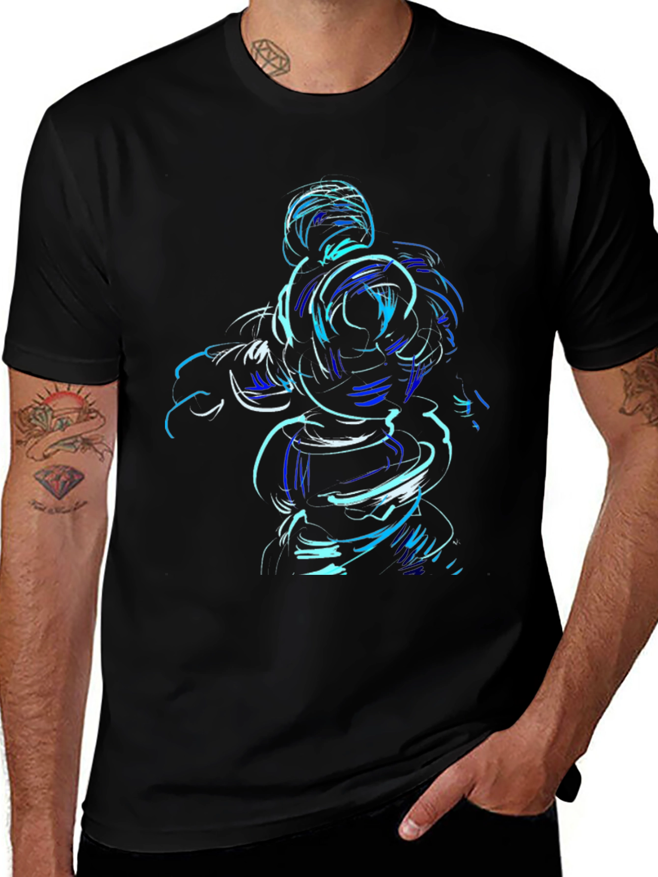 Abstract Blue Graphic Tee