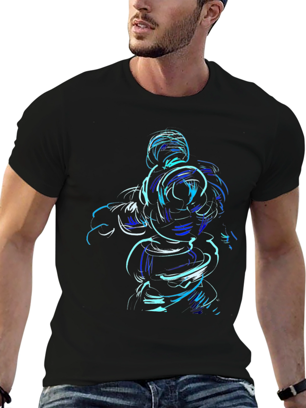 Abstract Blue Graphic Tee