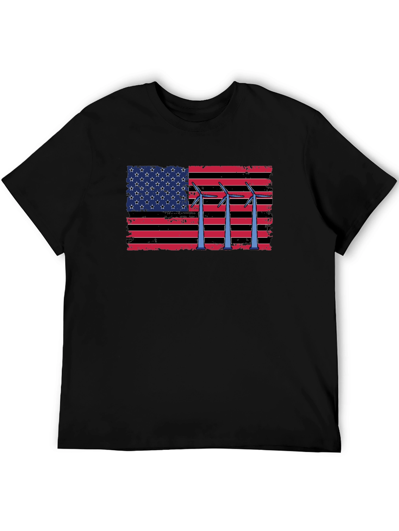 American Flag Wind Turbine T-Shirt