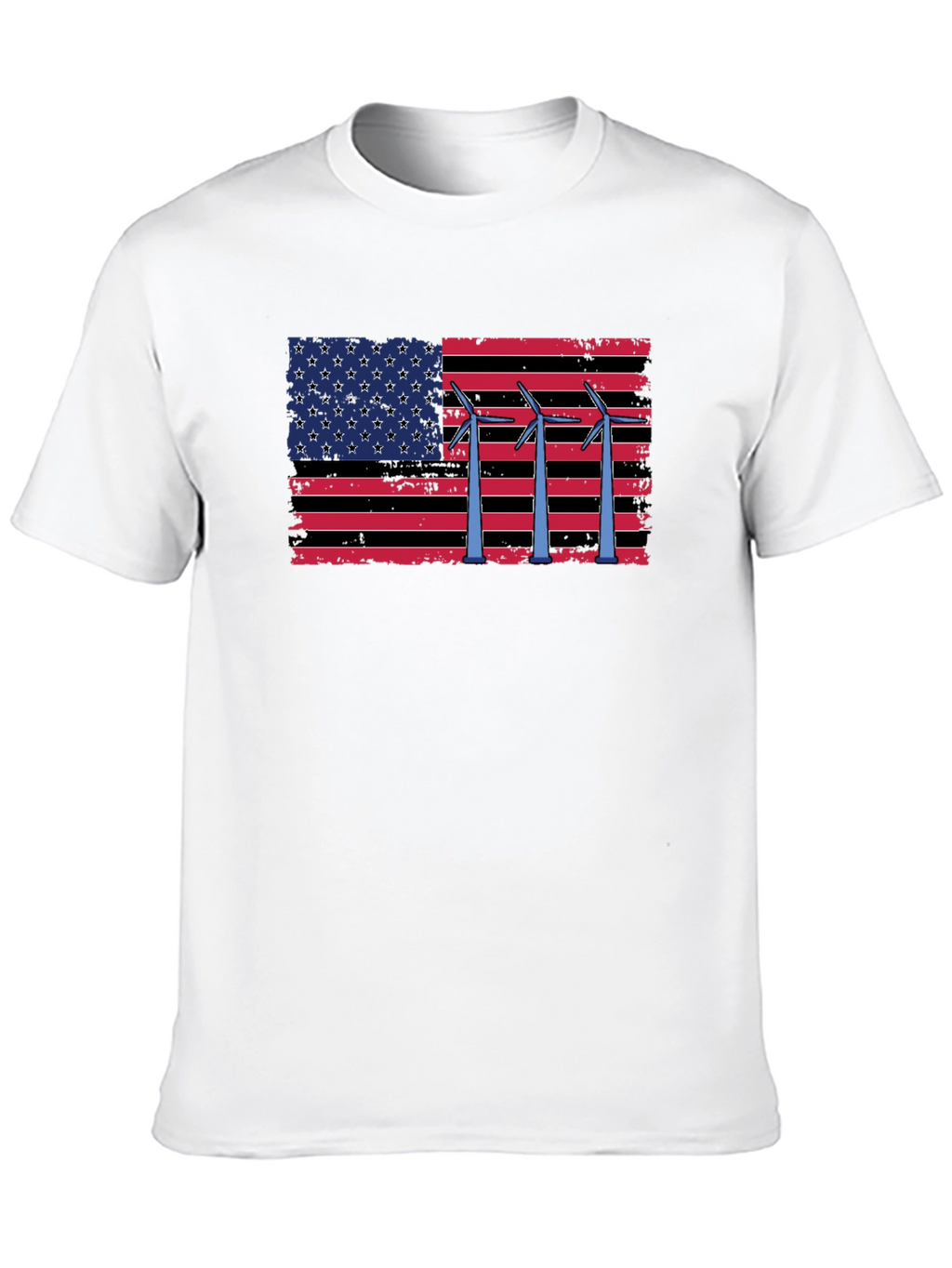 American Flag Wind Turbine T-Shirt