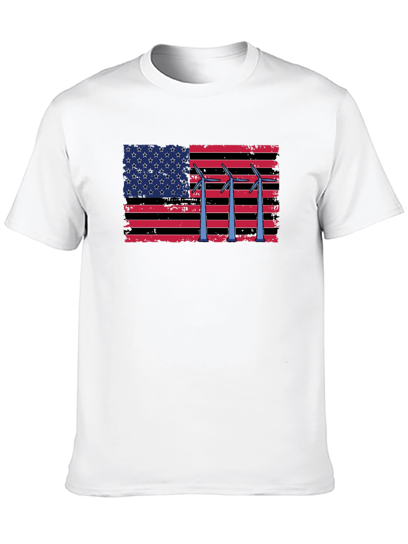 American Flag Wind Turbine T-Shirt