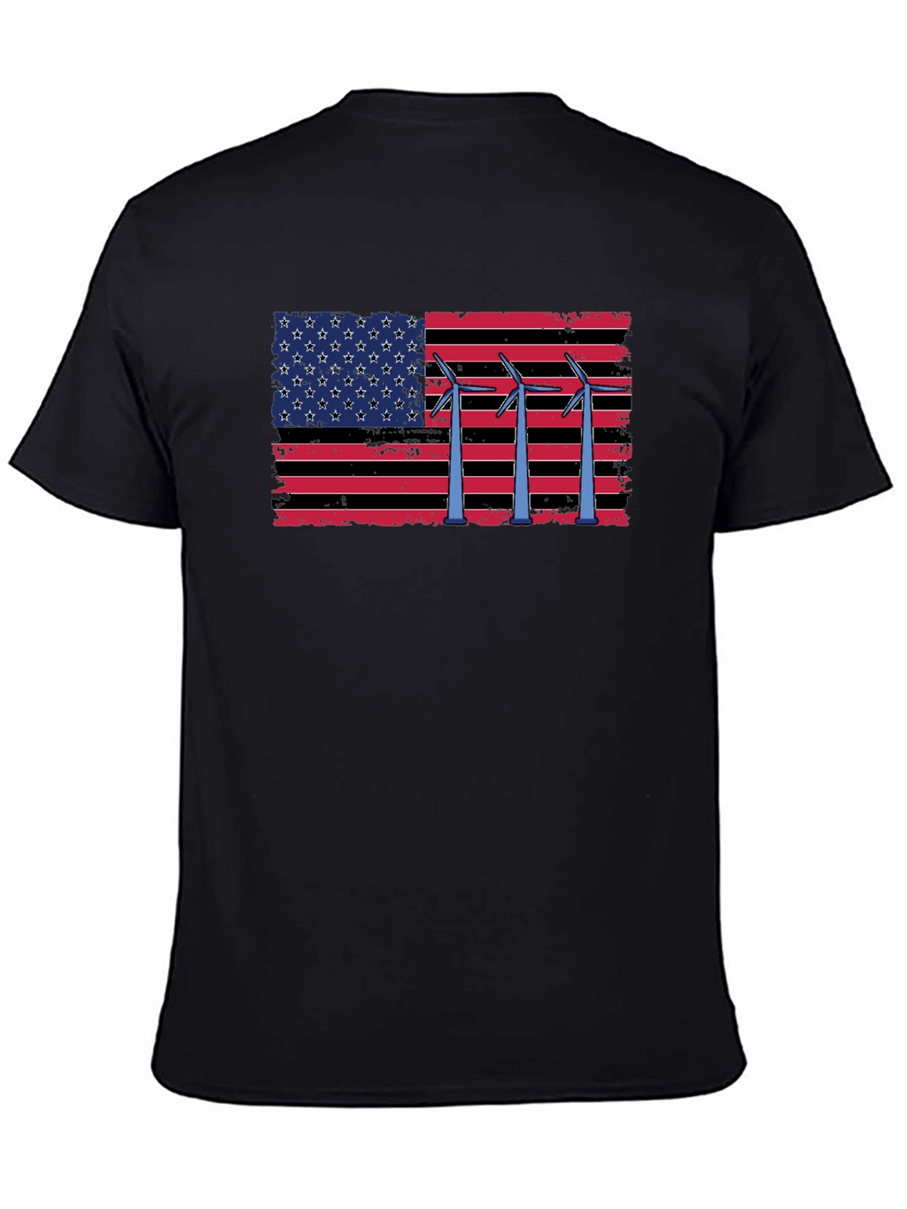American Flag Wind Turbine T-Shirt