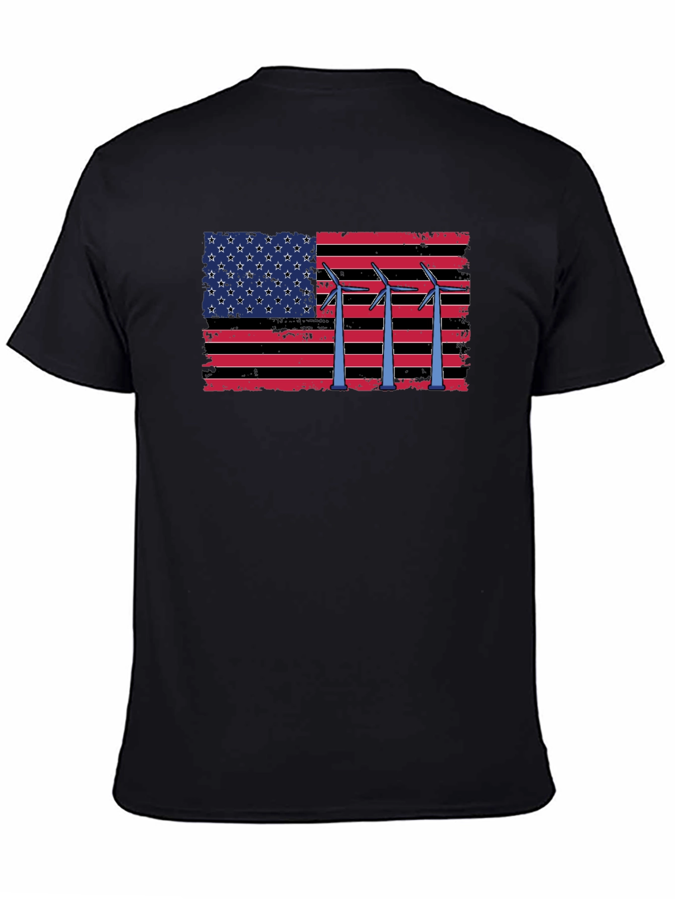 American Flag Wind Turbine T-Shirt