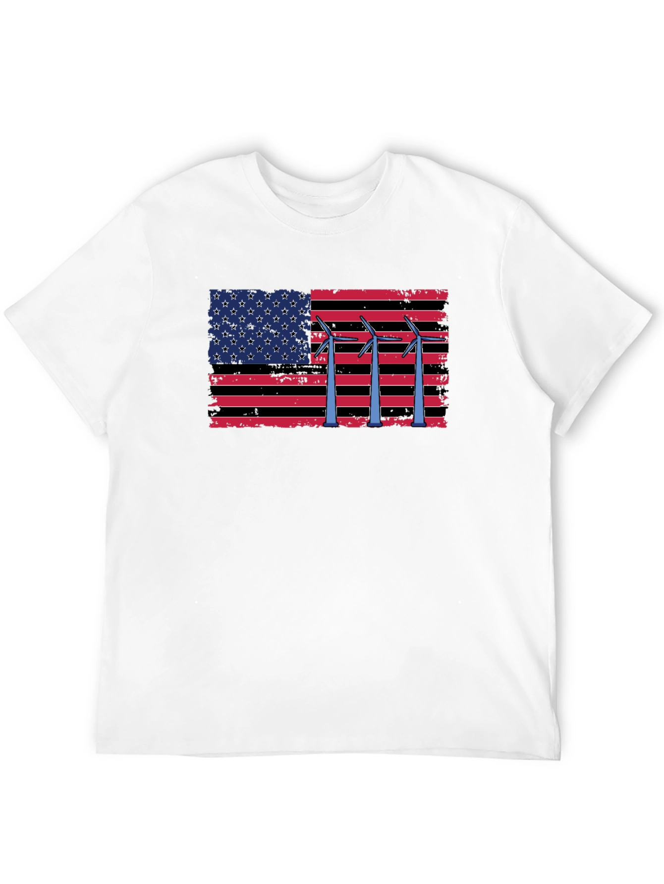 American Flag Wind Turbine T-Shirt