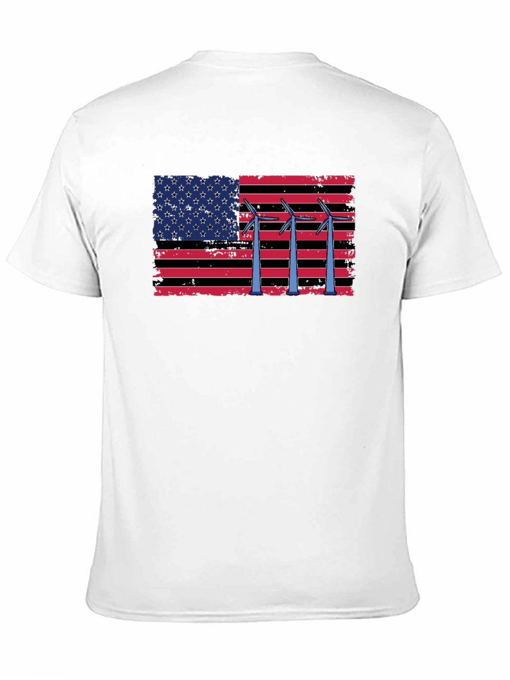 American Flag Wind Turbine T-Shirt