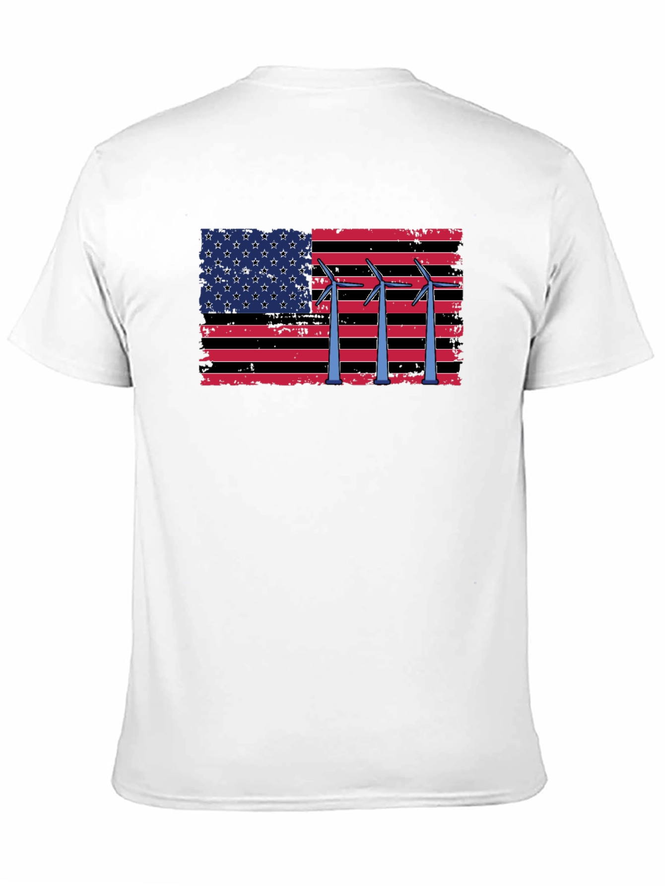 American Flag Wind Turbine T-Shirt