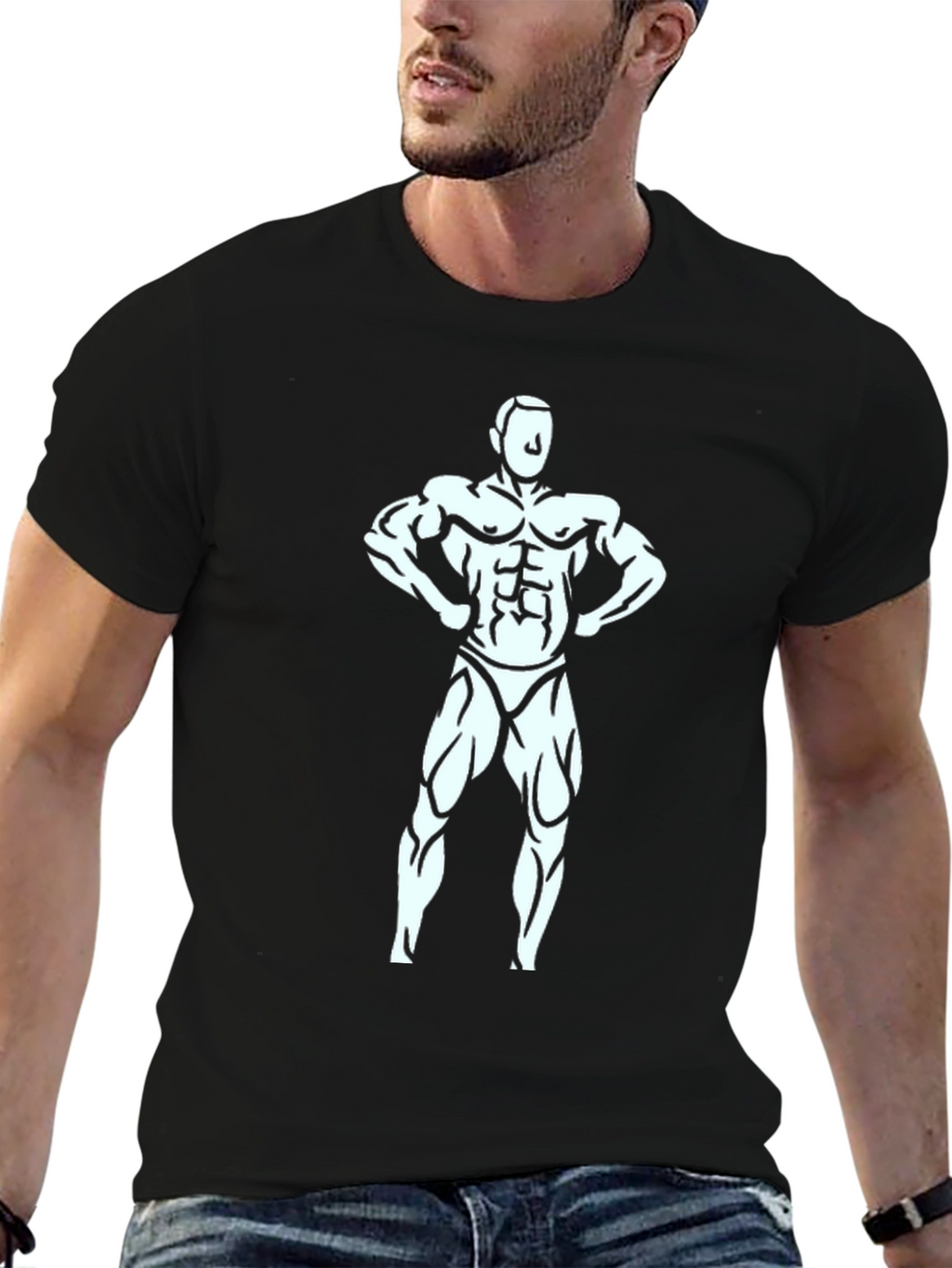 Black Bodybuilder Graphic T-Shirt