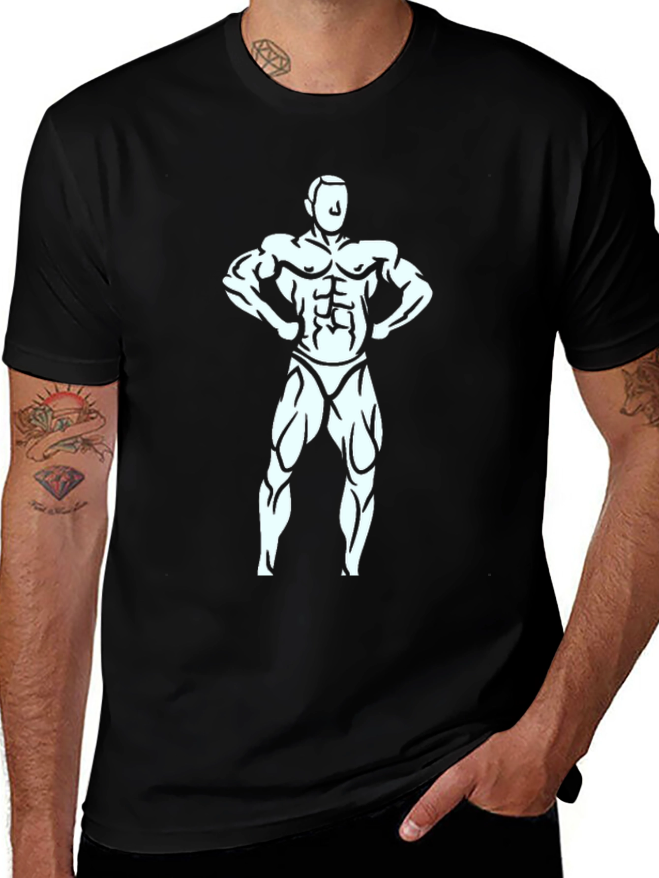 Black Bodybuilder Graphic T-Shirt