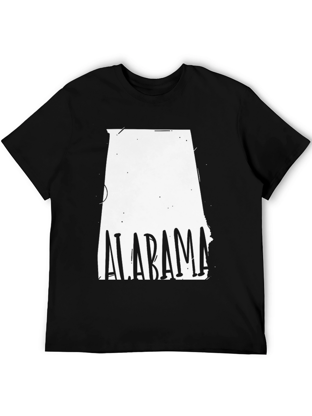 Alabama State Outline T-Shirt - Black