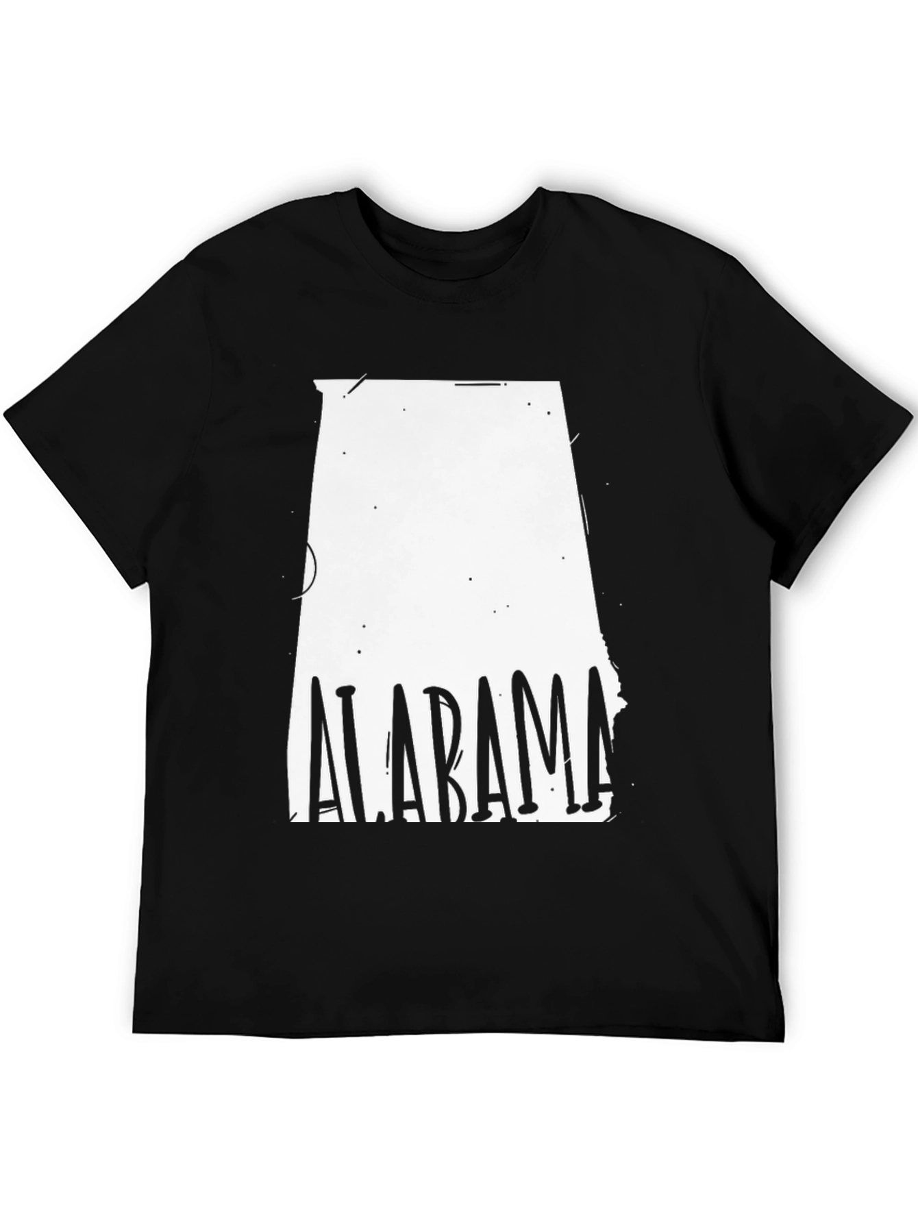 Alabama State Outline T-Shirt - Black
