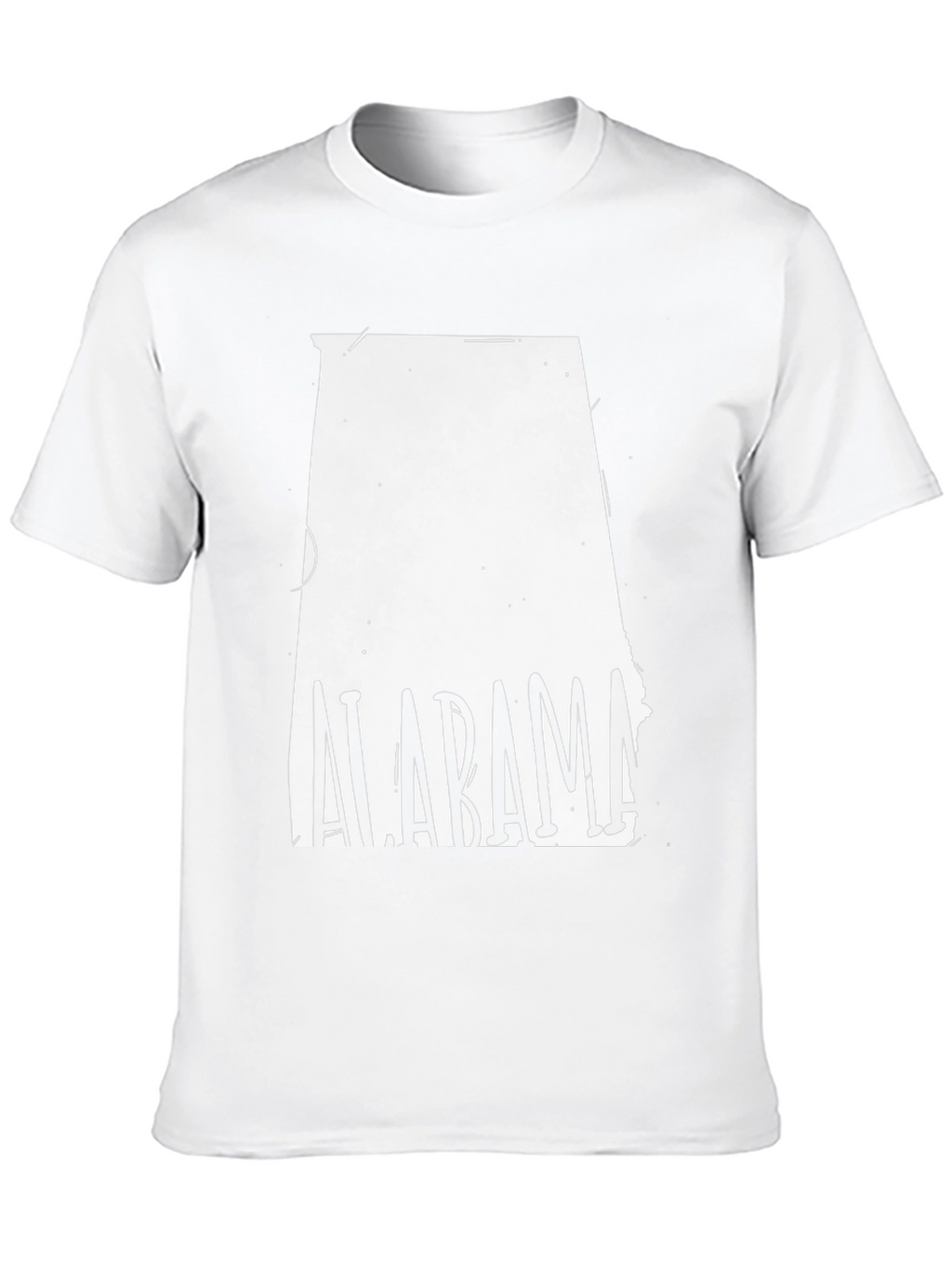 Alabama State Outline T-Shirt - Black