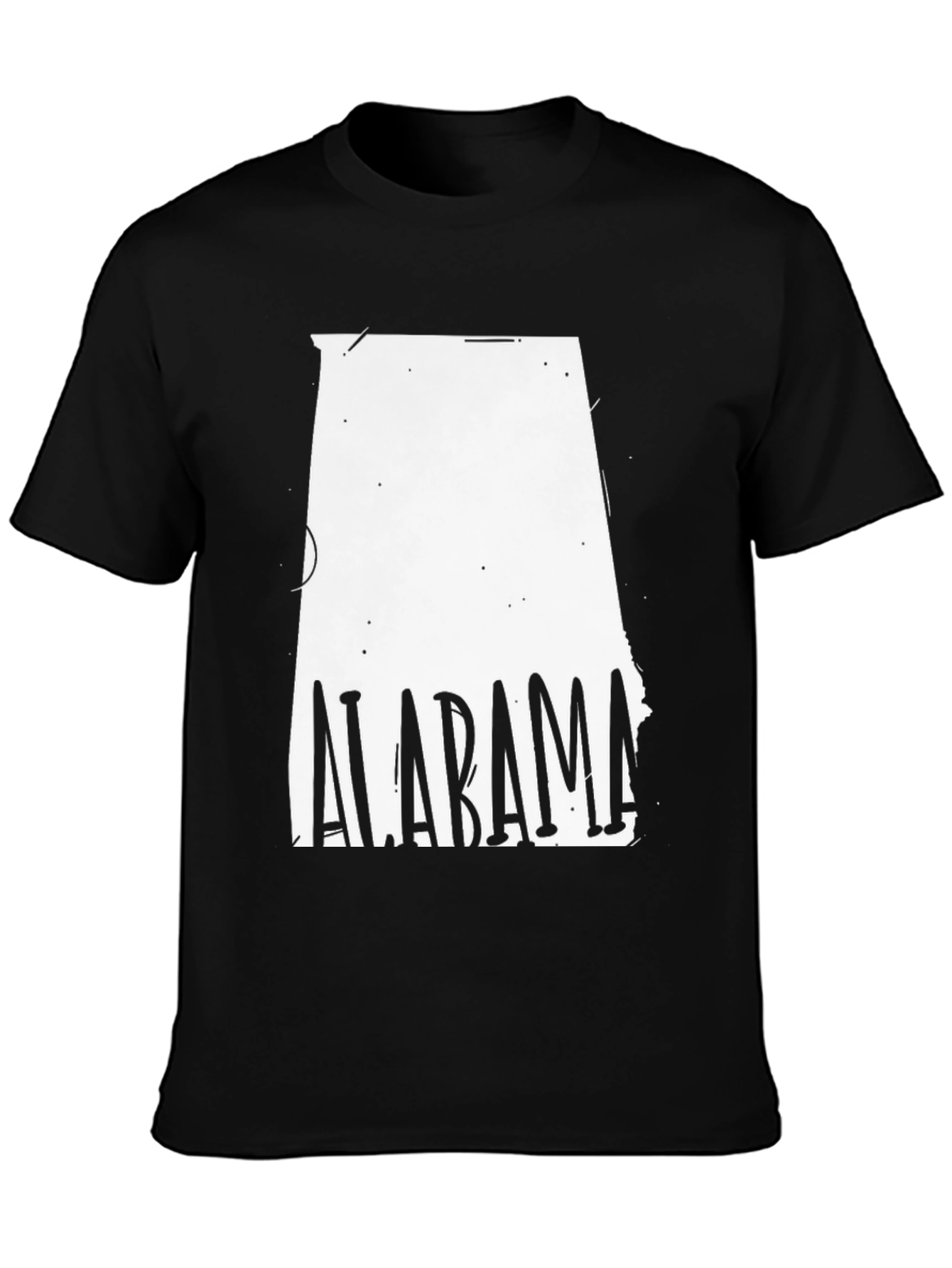 Alabama State Outline T-Shirt - Black