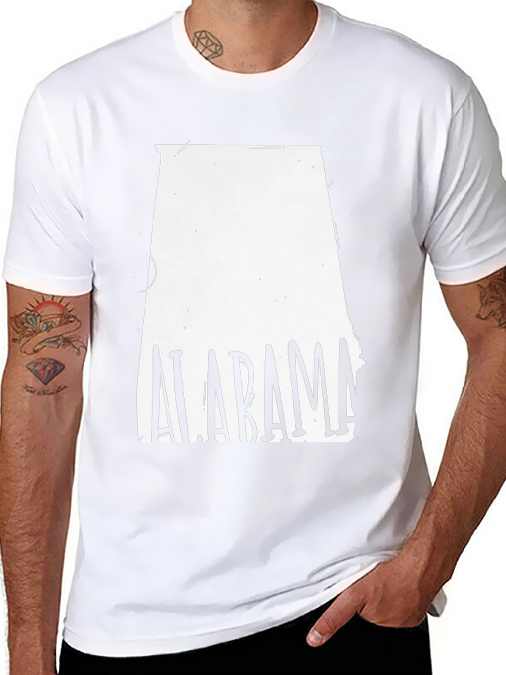 Alabama State Outline T-Shirt - Black