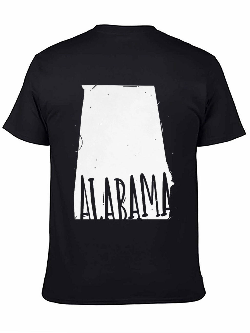 Alabama State Outline T-Shirt - Black