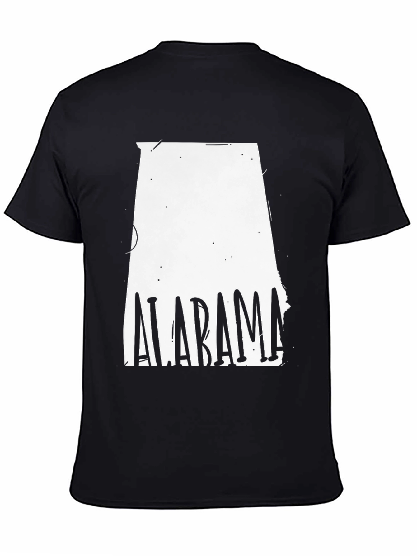 Alabama State Outline T-Shirt - Black