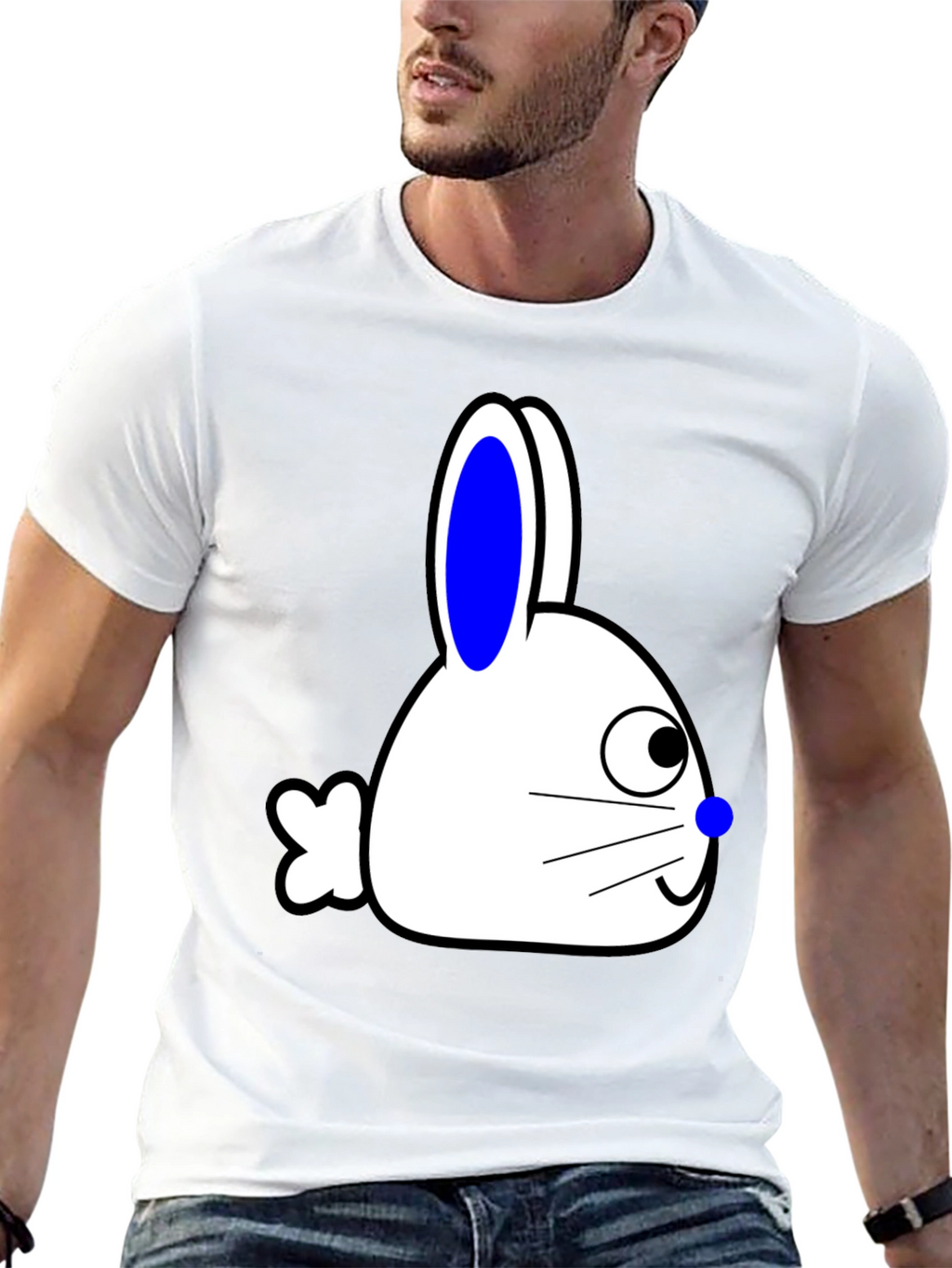 Bunny Graphic Tee - Black Cotton Blend