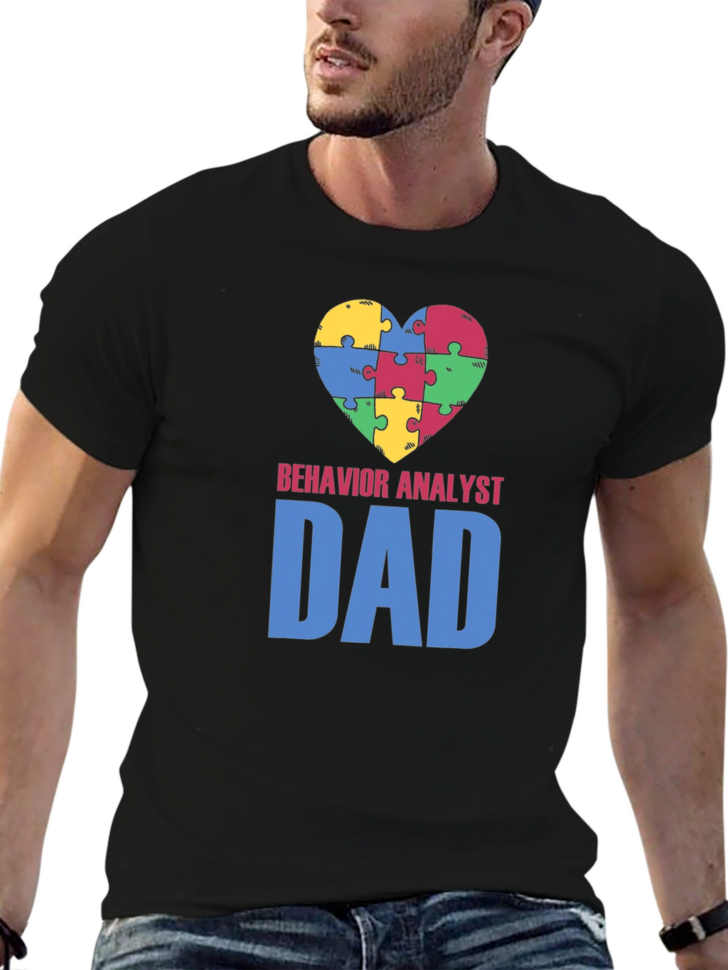 Behavior Analyst Dad Autism Awareness T-Shirt