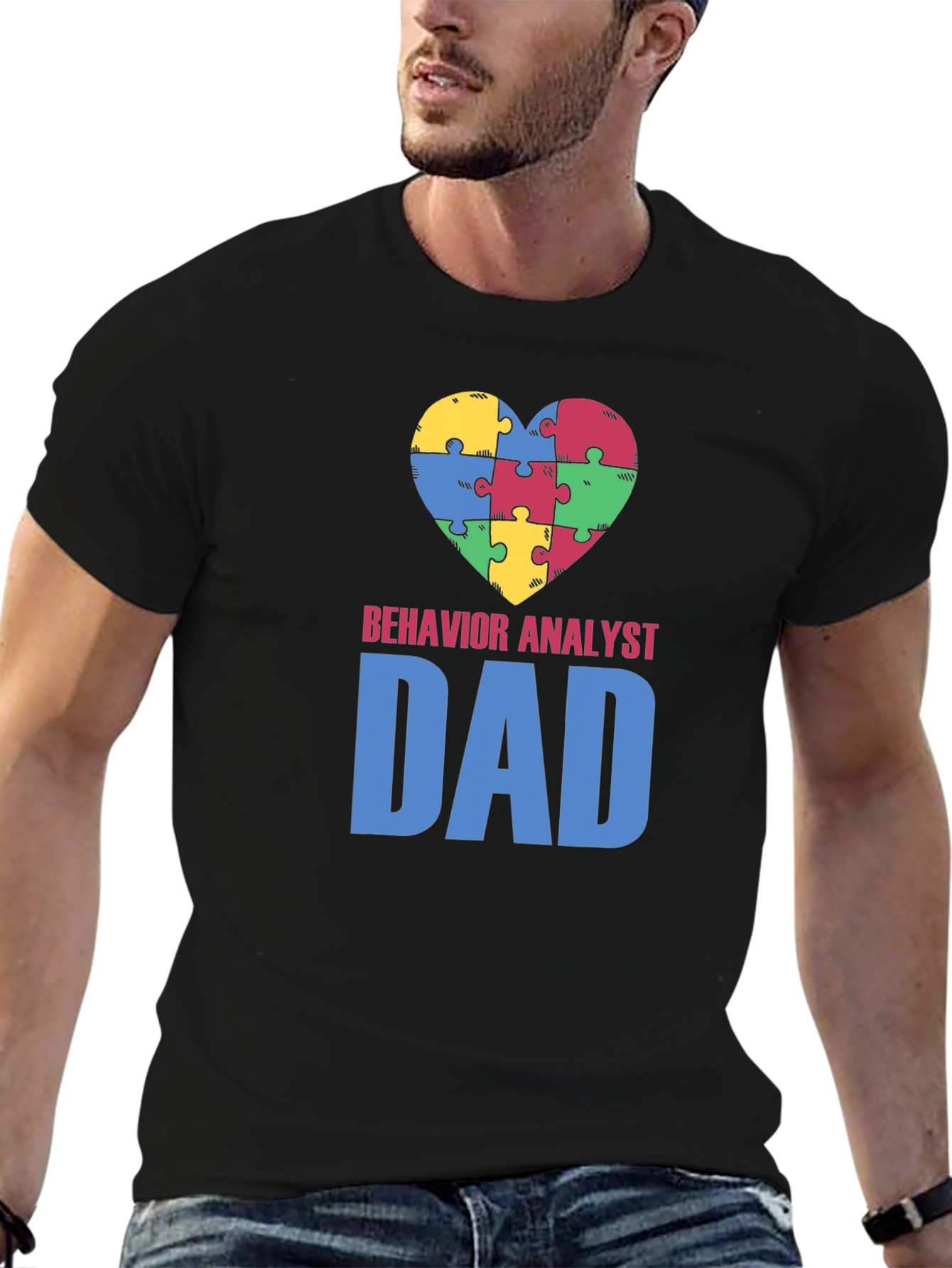 Behavior Analyst Dad Autism Awareness T-Shirt