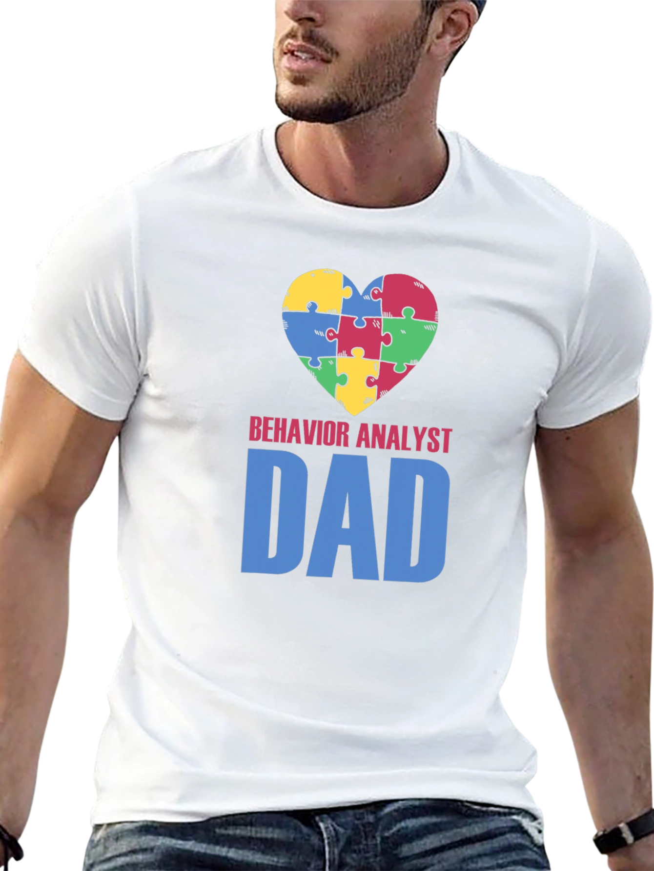 Behavior Analyst Dad Autism Awareness T-Shirt