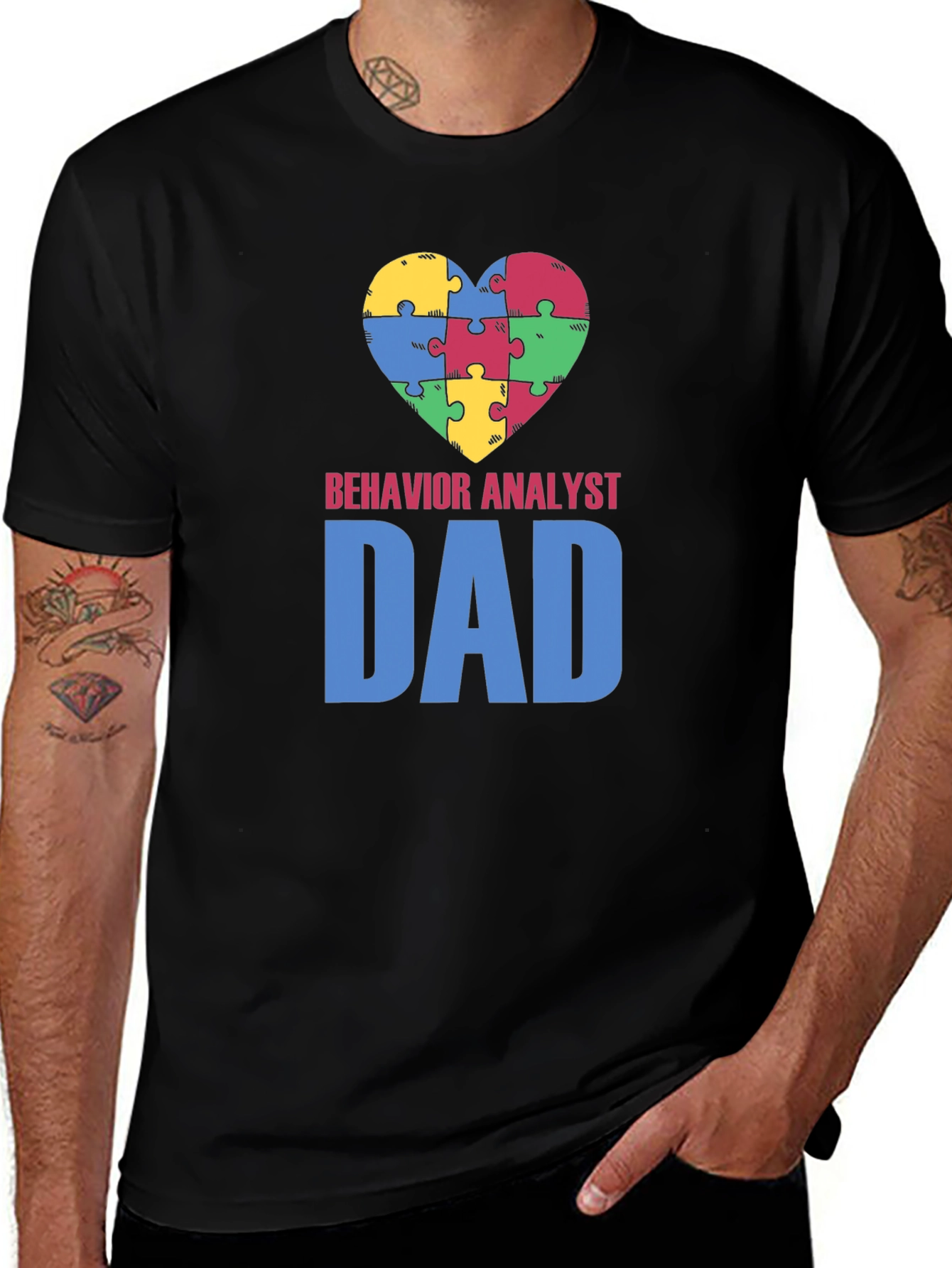 Behavior Analyst Dad Autism Awareness T-Shirt