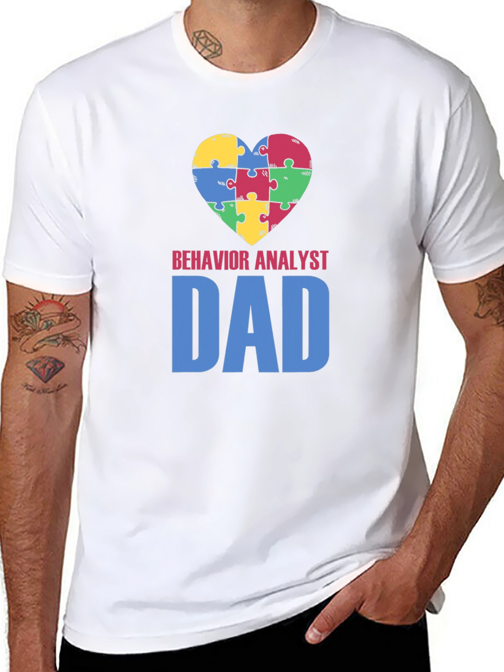 Behavior Analyst Dad Autism Awareness T-Shirt