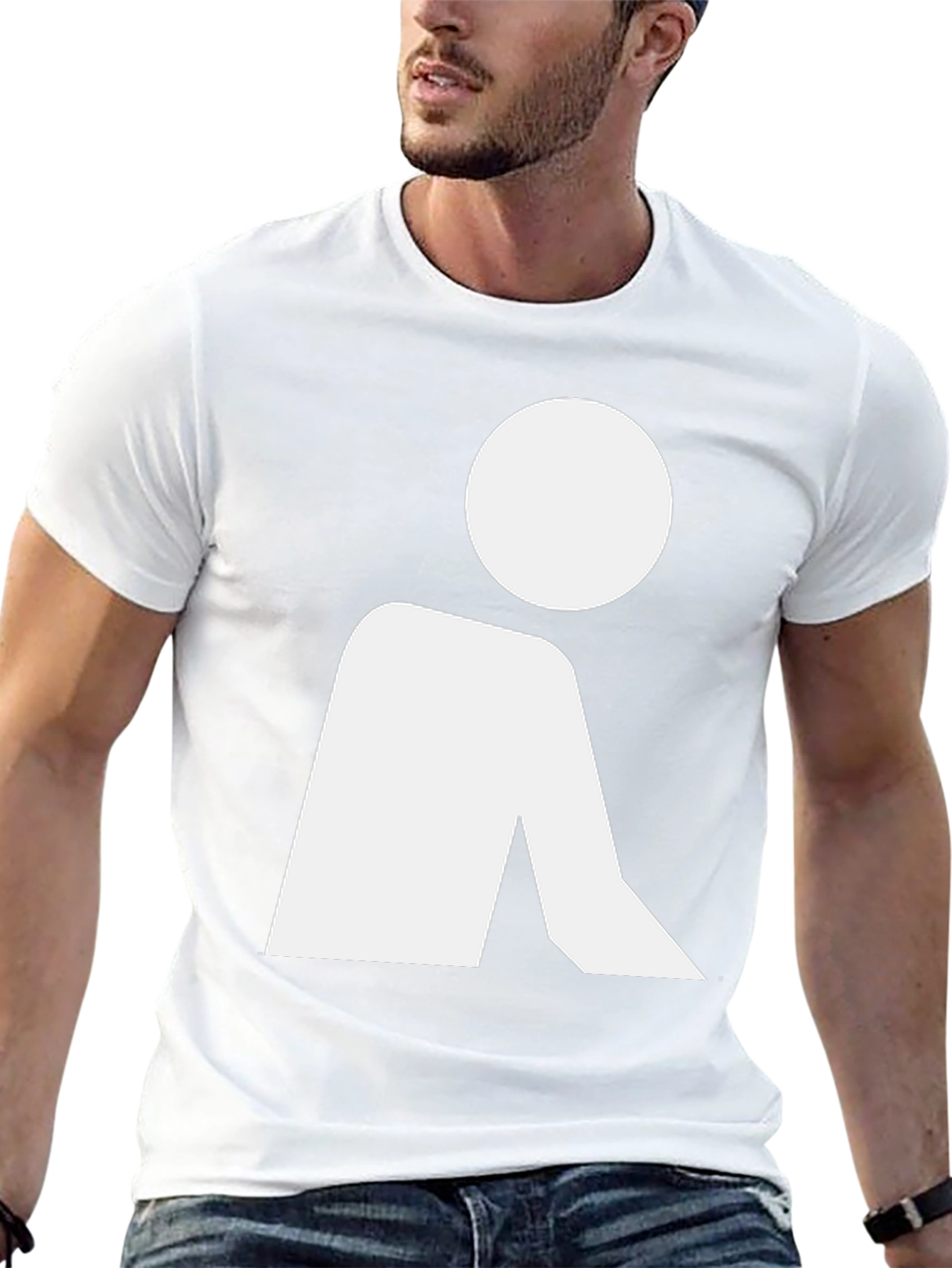 Abstract Figure Black T-Shirt - Modern Minimalist Design