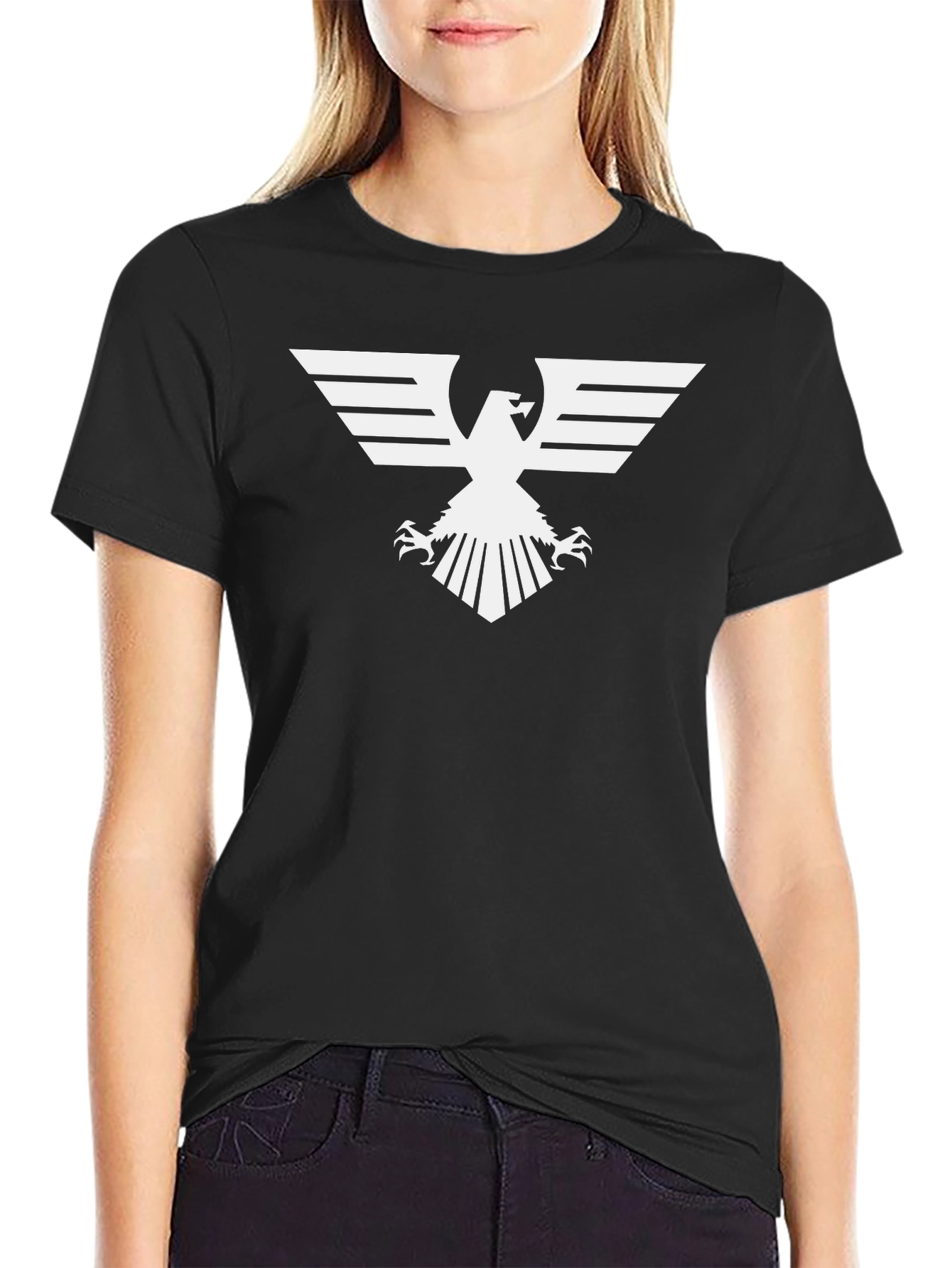 Bold Eagle Graphic Tee - Black Cotton Blend