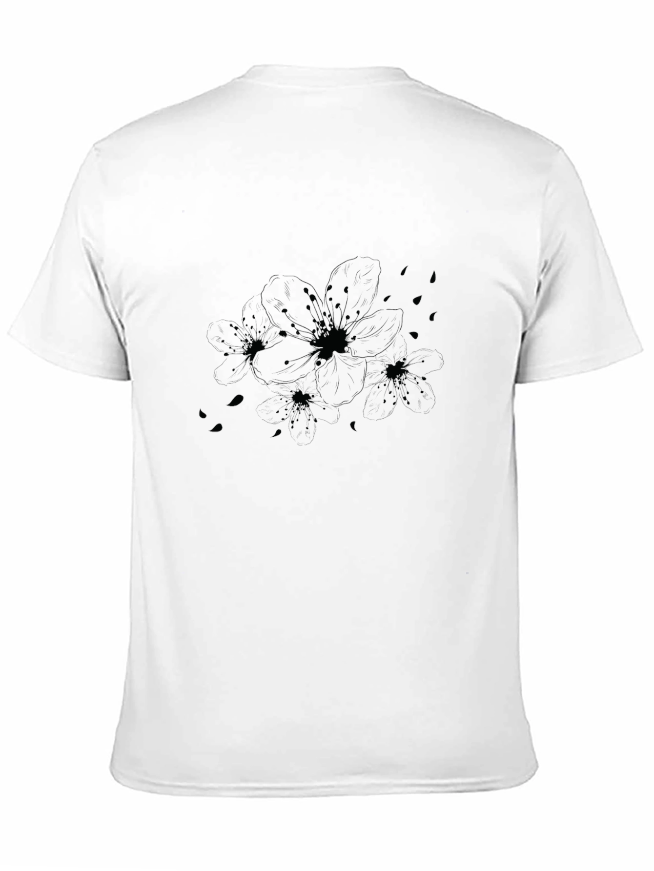 Black Blossom Graphic Tee - Casual Comfort