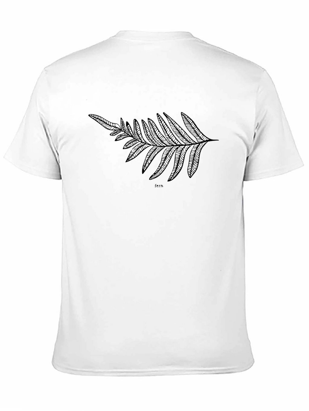 Black T-Shirt with Fern Design