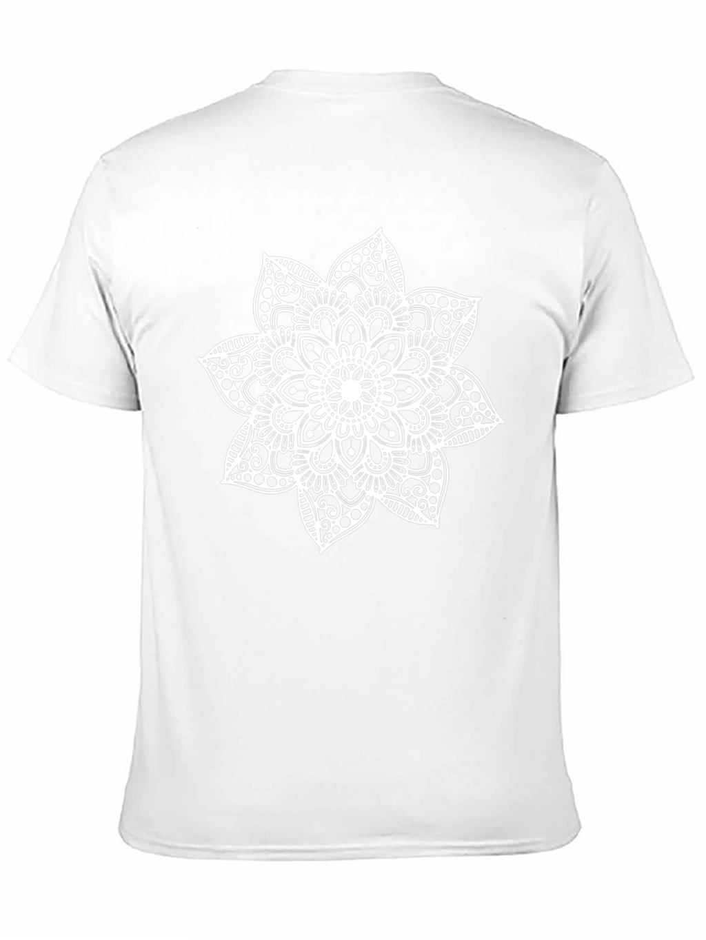 Black Tee with White Mandala Design