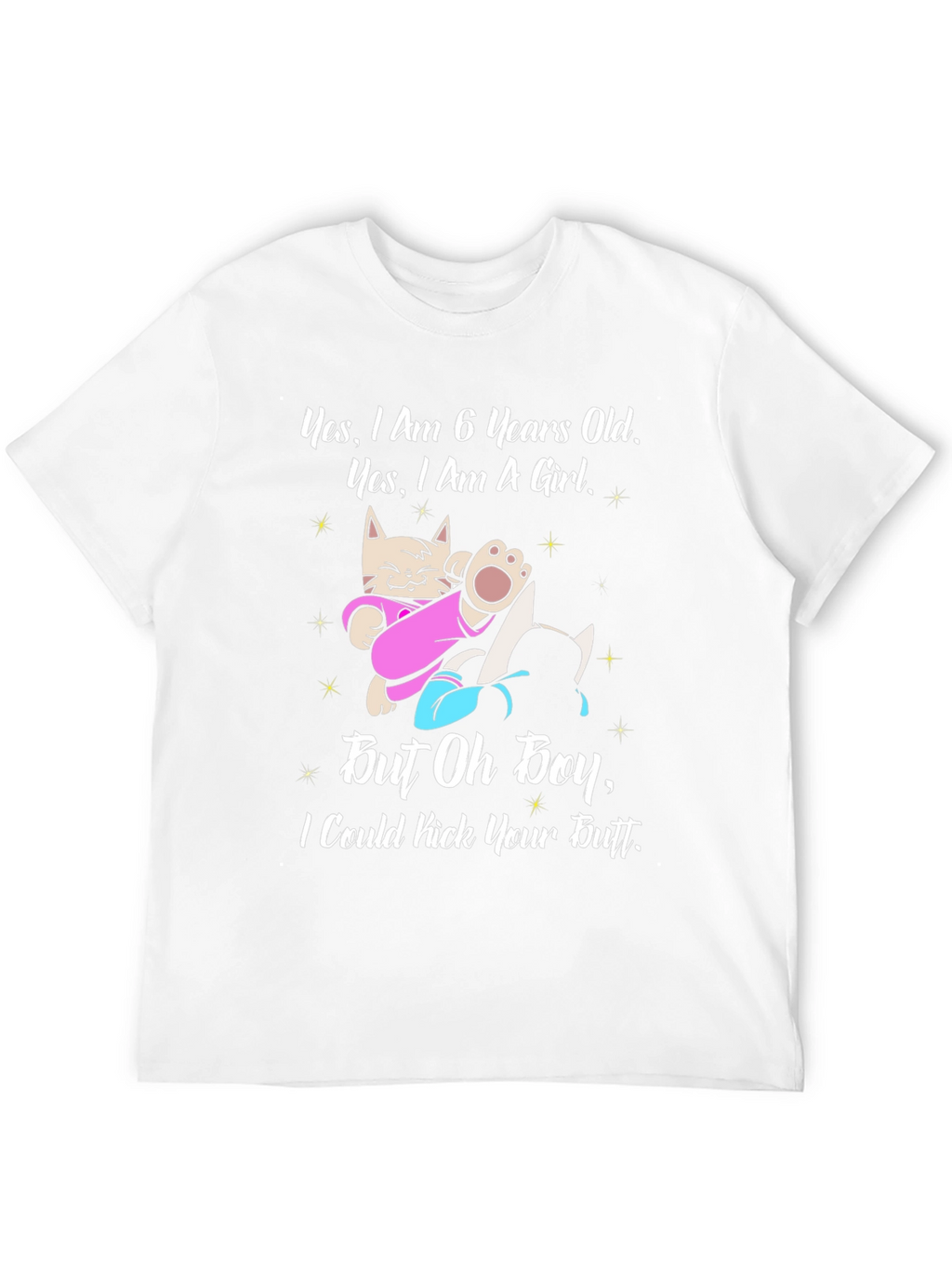 6 Year Old Girl Cat T-Shirt